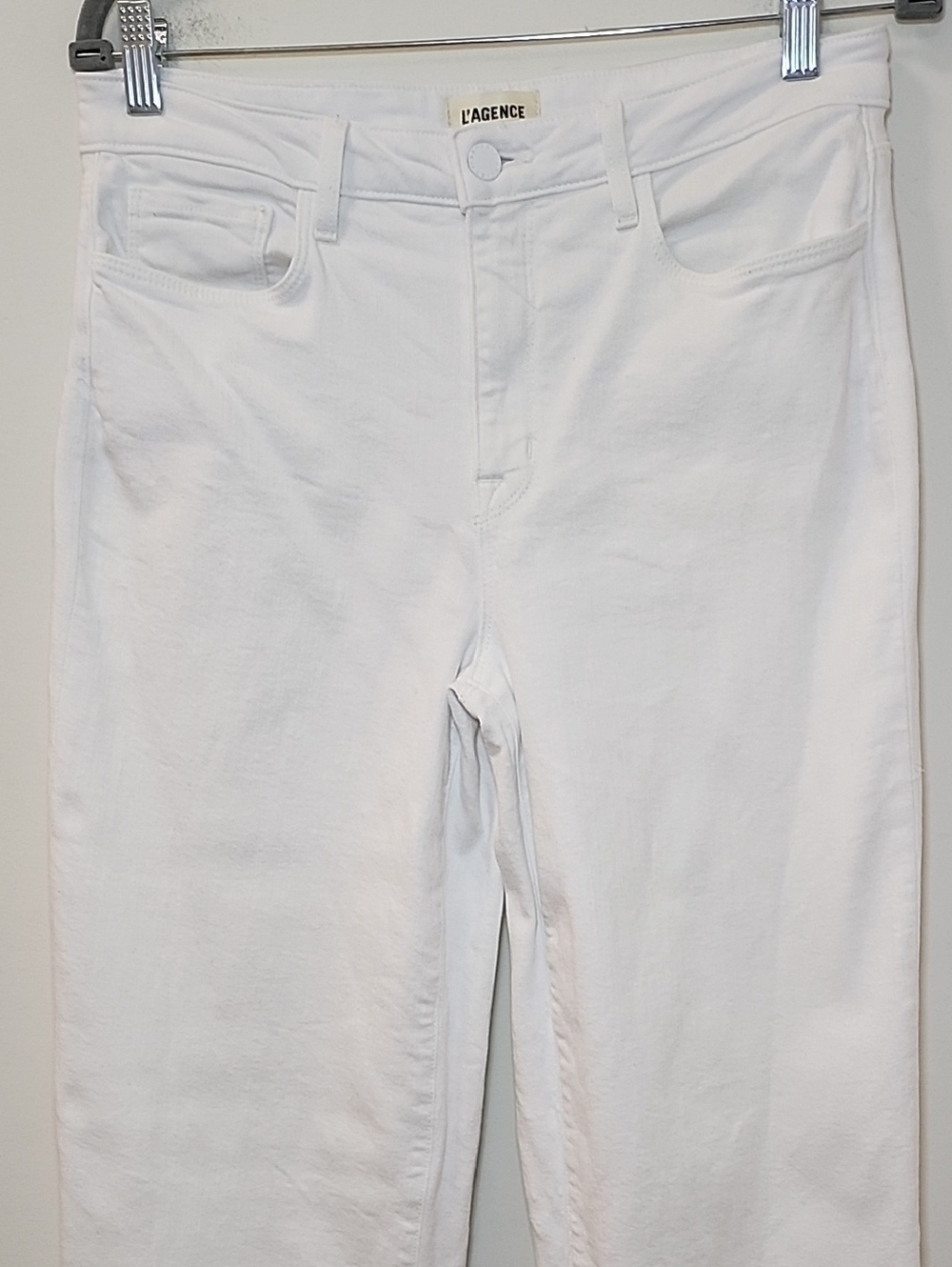 L'AGENCE Strechy  wide-leg High-Rise blanc white jeans RN# 126654 Size 28 - Picture 8 of 16
